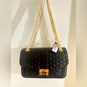 Bebe Honey Quilted Crossbody Black